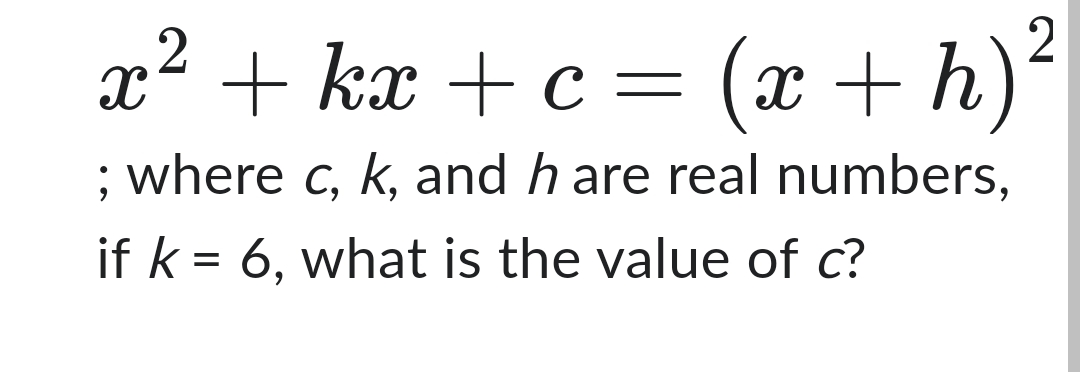 Solved X2 kx c x h 2 Where C k and H are Real Numbers Chegg solved-x2-kx-c-x-h-2-where-c-k-and-h-are-real-numbers-chegg