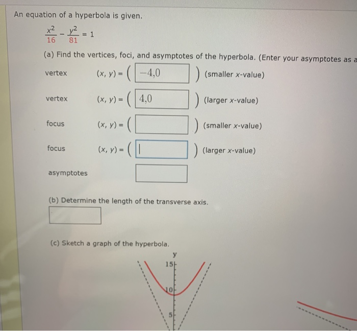 equation of hyperbola given vertices and asymptotes