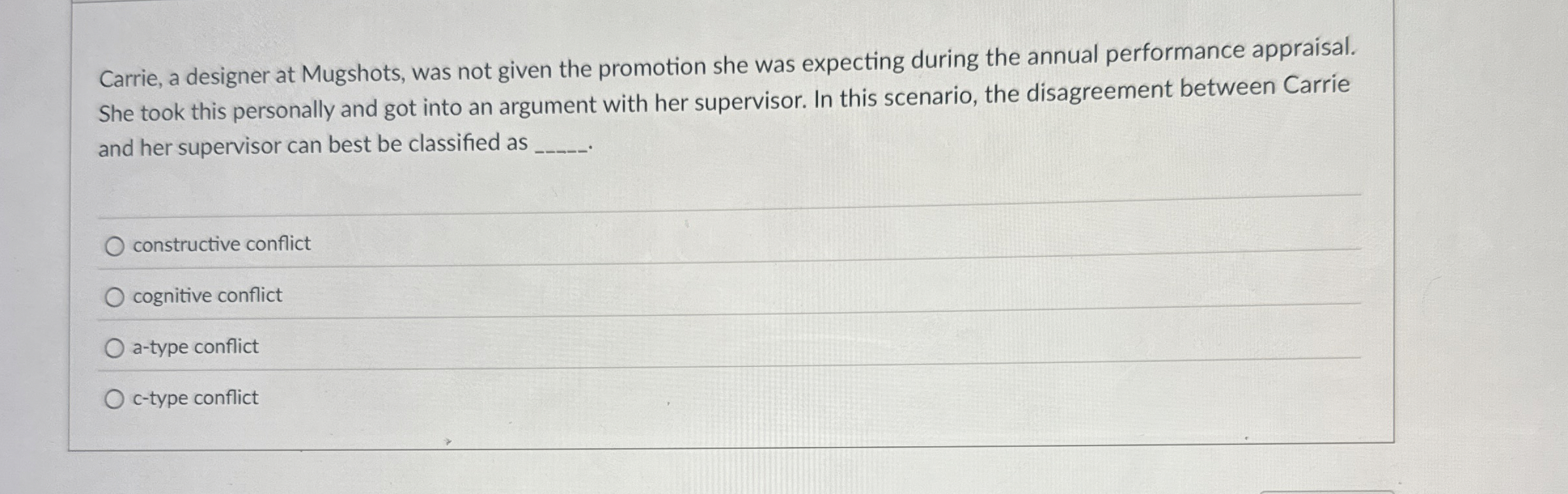Solved Carrie, a designer at Mugshots, was not given the