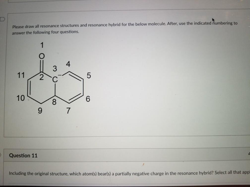 Solved Please Draw All Resonance Structures And Resonance | Chegg.com