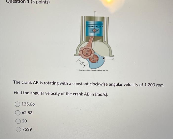 Solved The crank AB is rotating with a constant clockwise