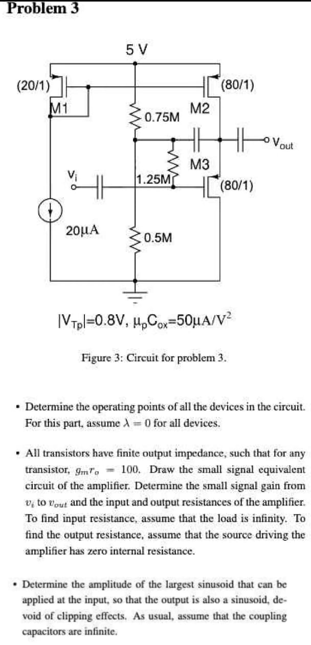 Solved Problem 3Figure 3: Circuit for problem 3.Determine | Chegg.com