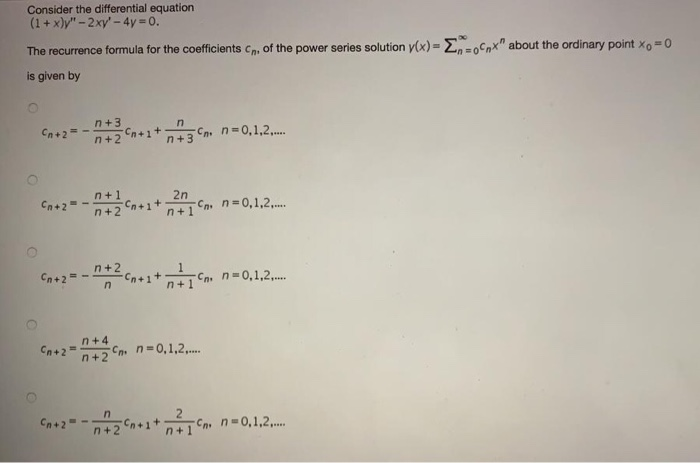 Solved Consider The Differential Equation 1 X Y 2xy Chegg Com