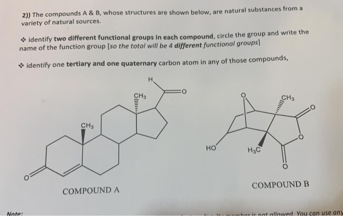 Solved 2)) The compounds A & B, whose structures are shown | Chegg.com