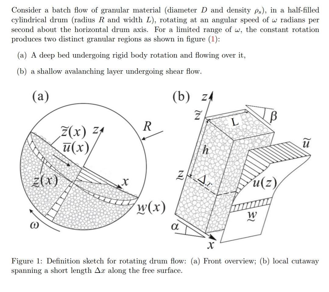 Consider a batch flow of granular material (diameter | Chegg.com