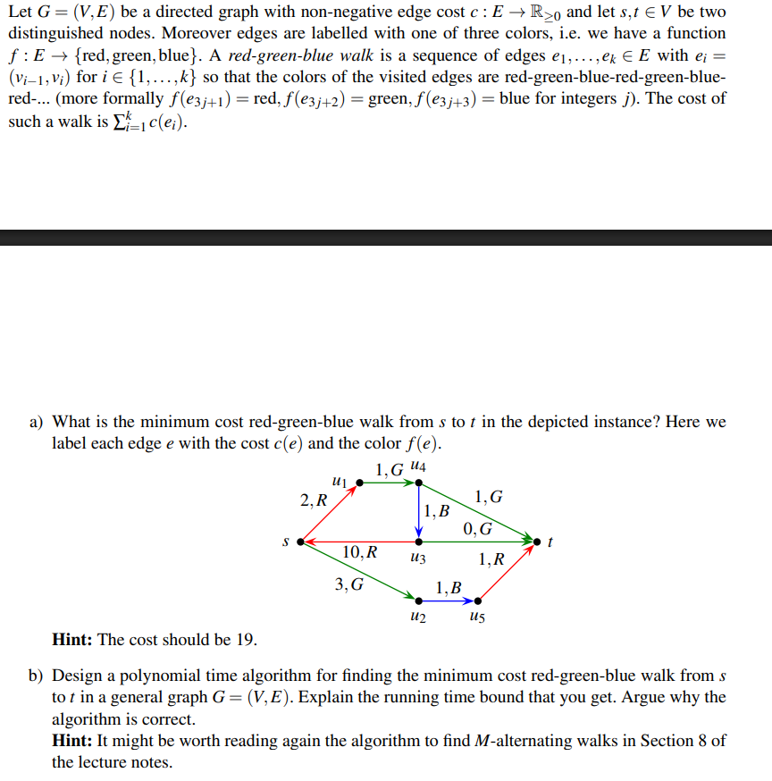Solved Let G=(V,E) be ﻿a directed graph with non-negative | Chegg.com