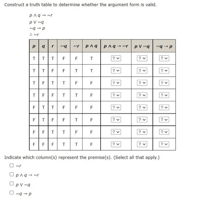 Solved Construct a truth table to determine whether the | Chegg.com