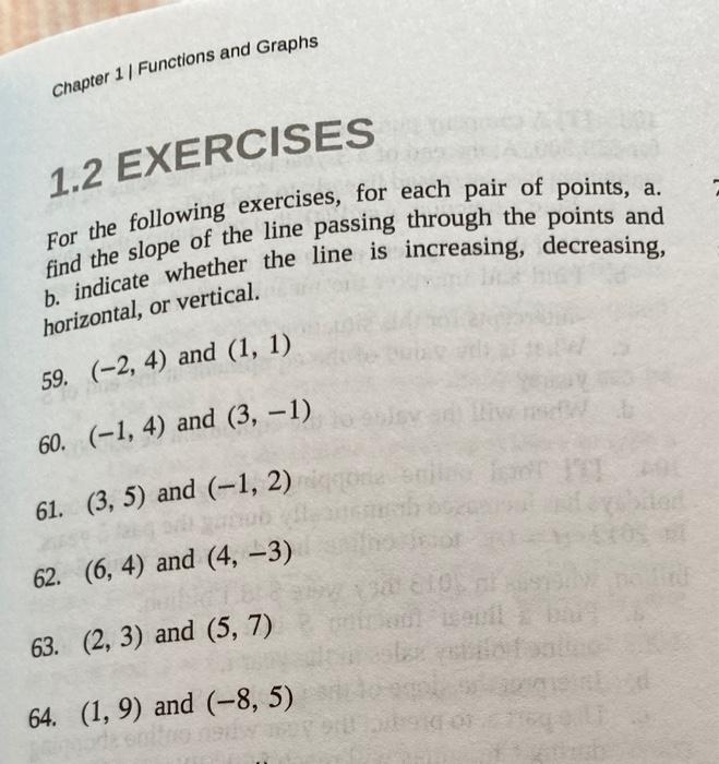 Solved Chapter 1 / Functions and Graphs For the following | Chegg.com