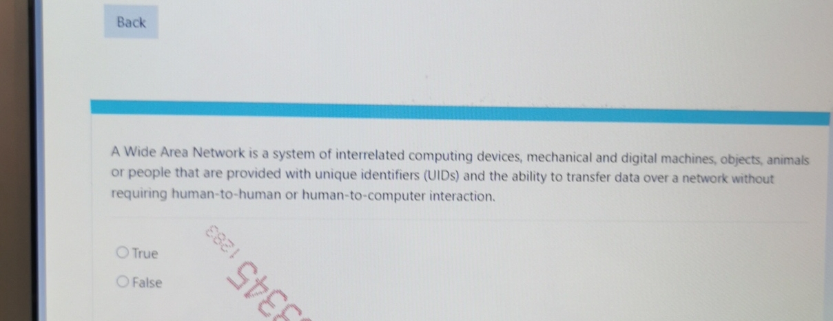 Solved A Wide Area Network is a system of interrelated | Chegg.com