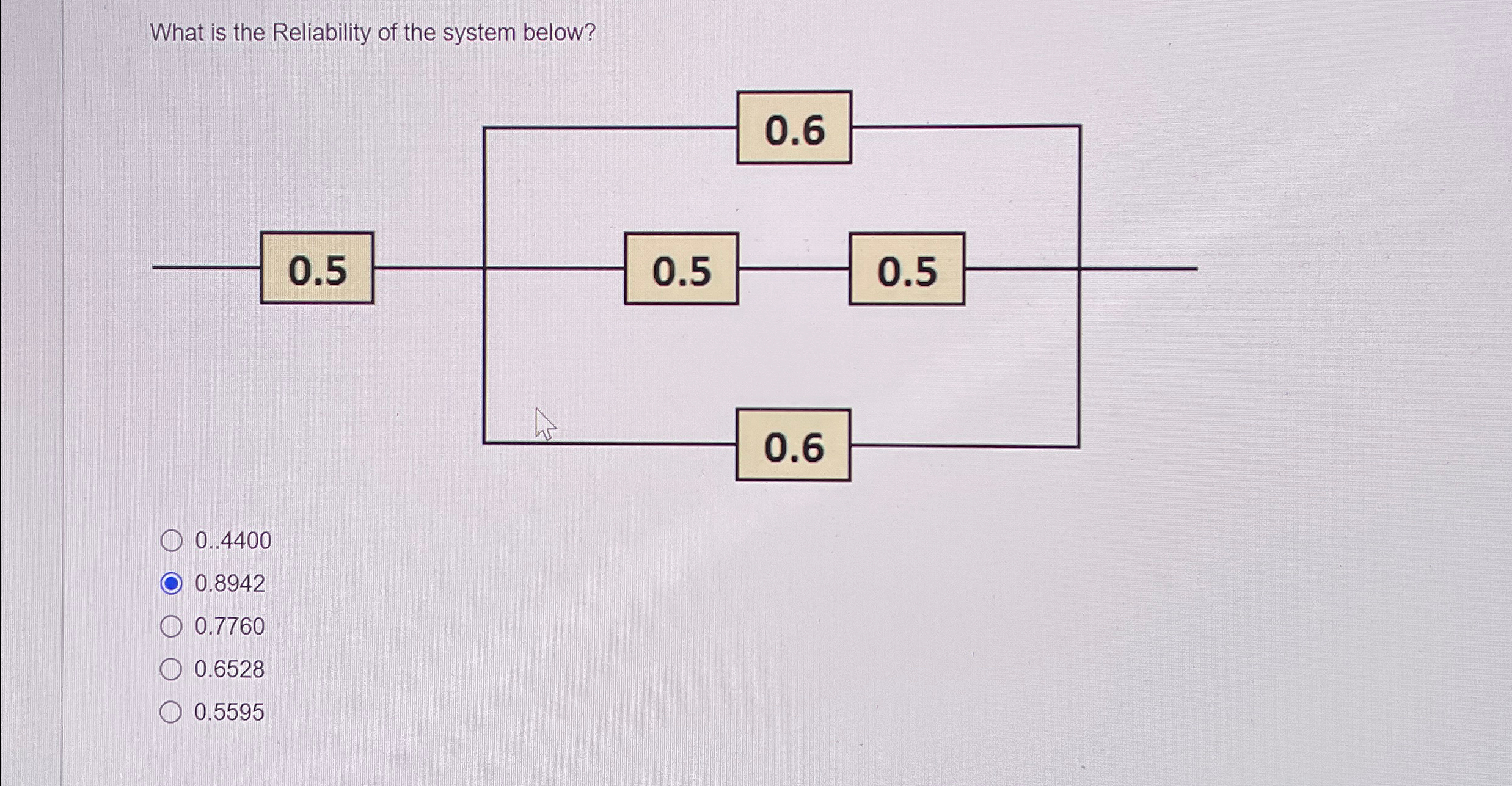 Solved What is the Reliability of the system below? | Chegg.com