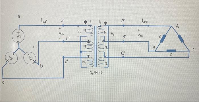 Solved In the following three-phase power system, the RMS | Chegg.com