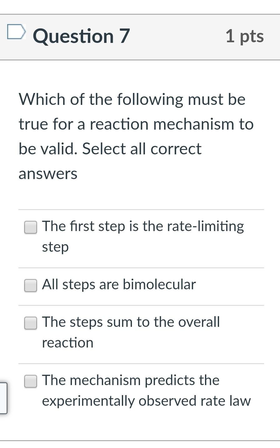 Solved Question 7 1 Pts Which Of The Following Must Be True | Chegg.com