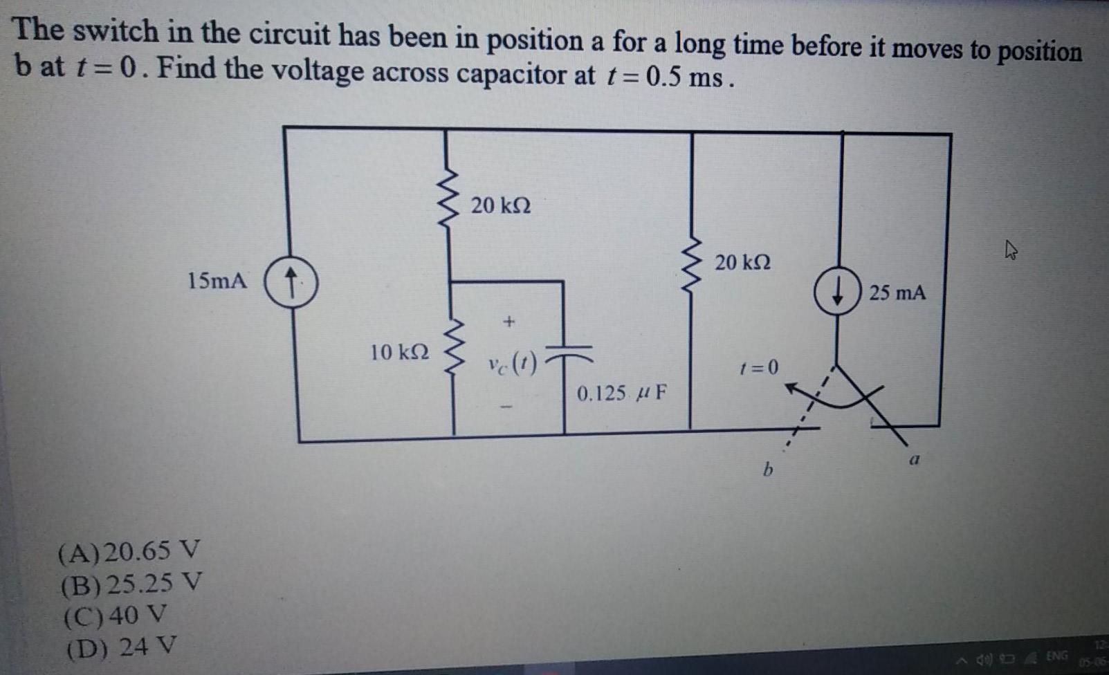 solved-the-switch-in-the-circuit-has-been-in-position-a-for-chegg