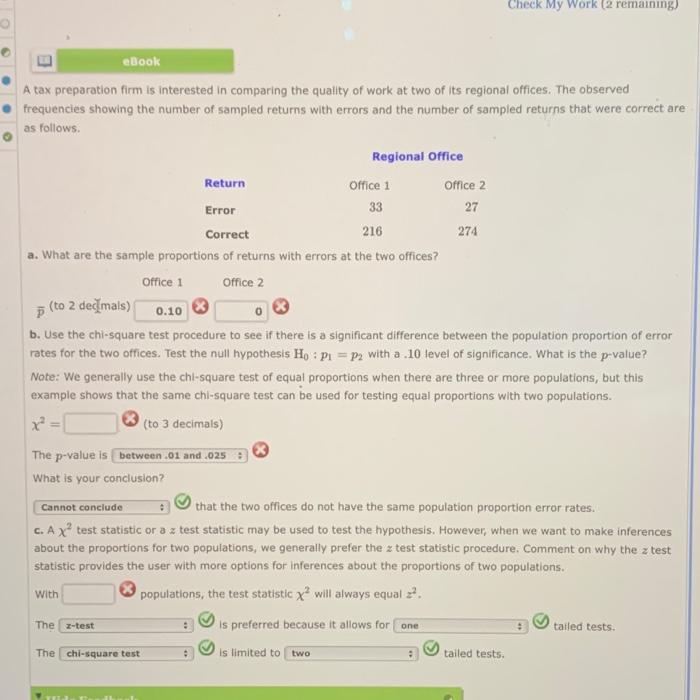 Solved A tax preparation firm is interested in comparing the | Chegg ...