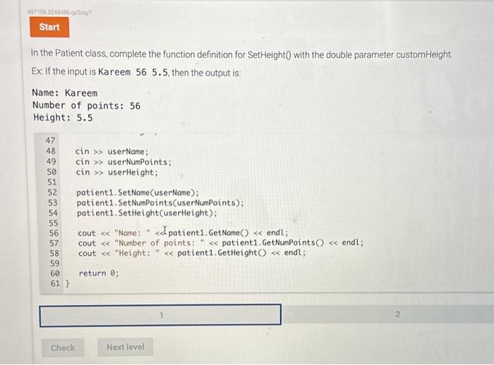 Solved In the Patient class, complete the function | Chegg.com