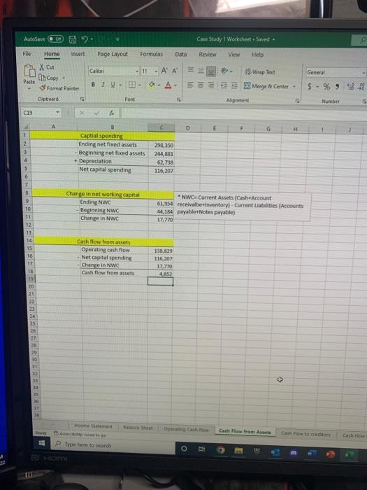 Solved CASE STUDY 1 Cash Flows and Financial Statements at | Chegg.com