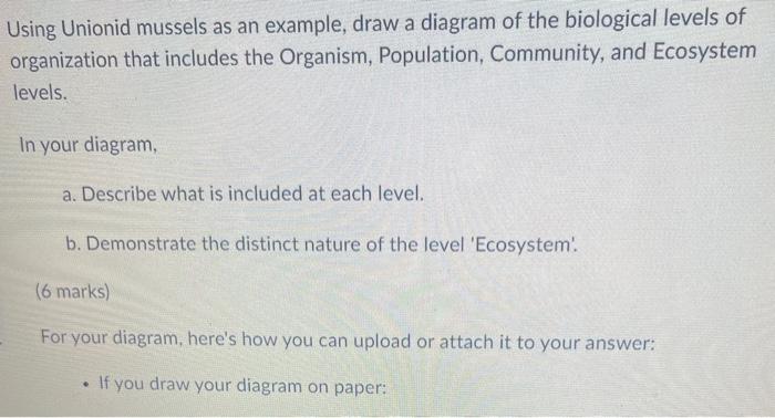 Solved Using Unionid mussels as an example, draw a diagram | Chegg.com