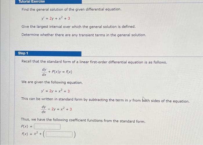 Solved Find The General Solution Of The Given Differential