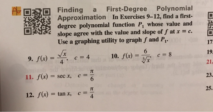 Solved Finding A First Degree Polynomial Approximation In 5181