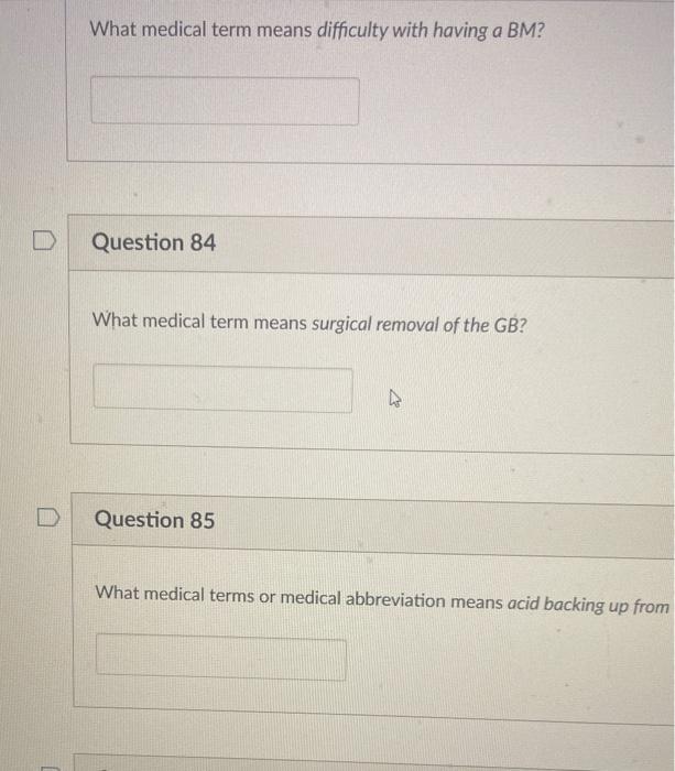 Solved A medical term that means absence of an appetite is