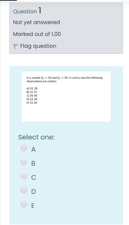 Solved Question 1 Not yet answered Marked out of 1.00 P Flag | Chegg.com
