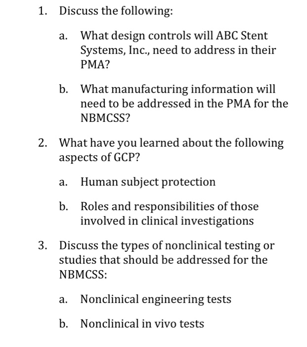 1. Discuss The Following: What Design Controls Will | Chegg.com