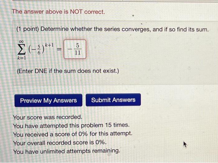 Solved The answer above is NOT correct. (1 point) Determine | Chegg.com