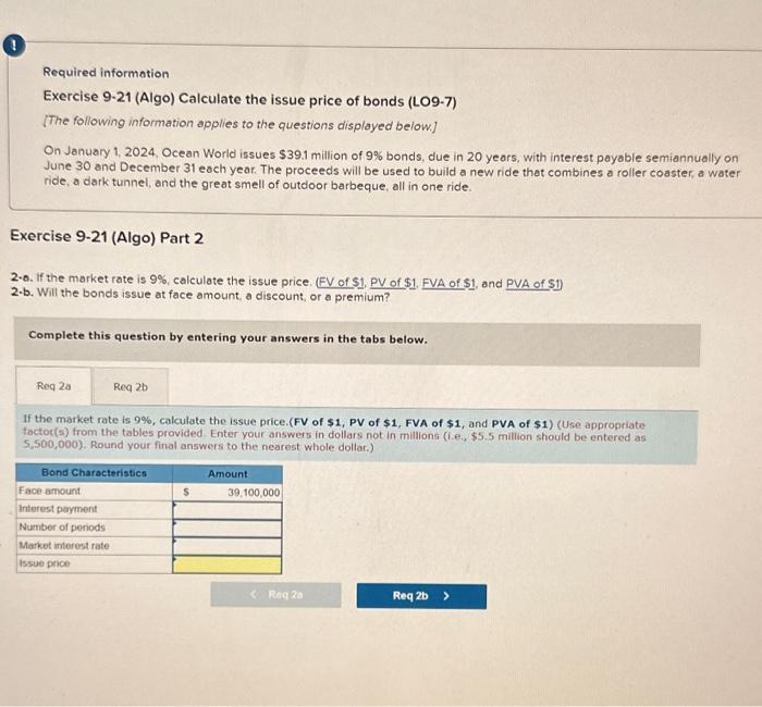 Solved Required Information Exercise 9-21 (Algo) Calculate | Chegg.com