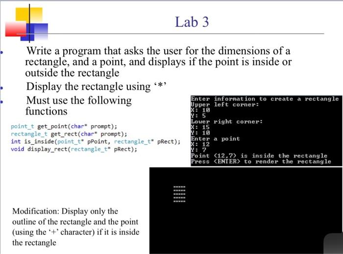 Solved Lab 3 Write a program that asks the user for the | Chegg.com