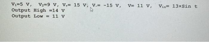 Solved Draw Vout Versus Vin For The Given Values Below.V1=5 | Chegg.com