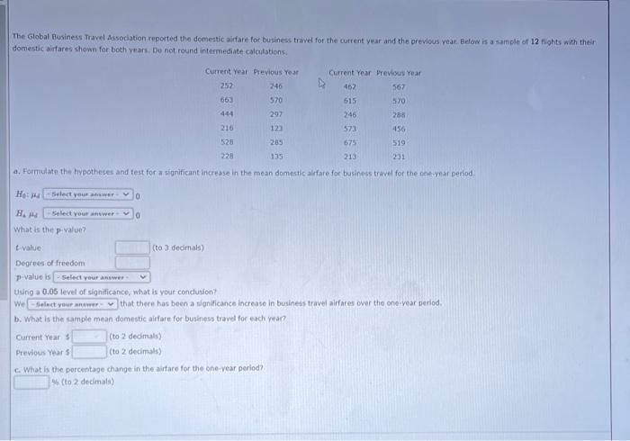 domestic aiffares shewn far tioth yeat Do not round intermediate. calculations.