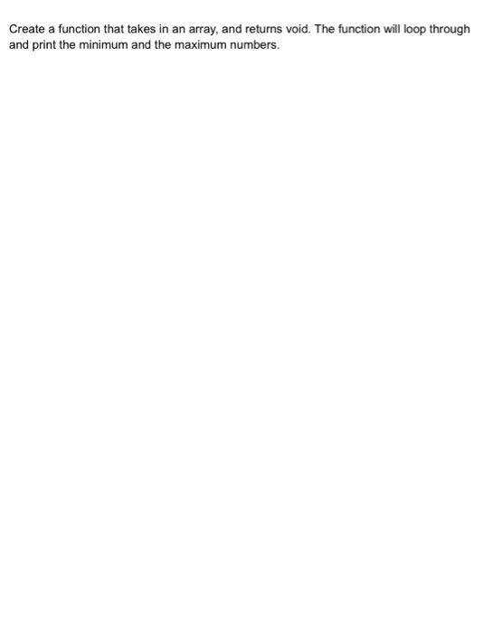 Solved Create a function that takes in an array, and returns | Chegg.com