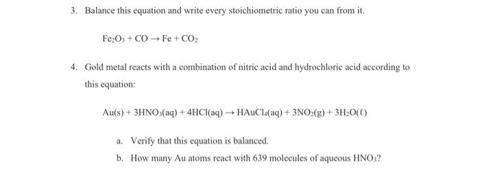 Solved 3. Balance this equation and write every | Chegg.com