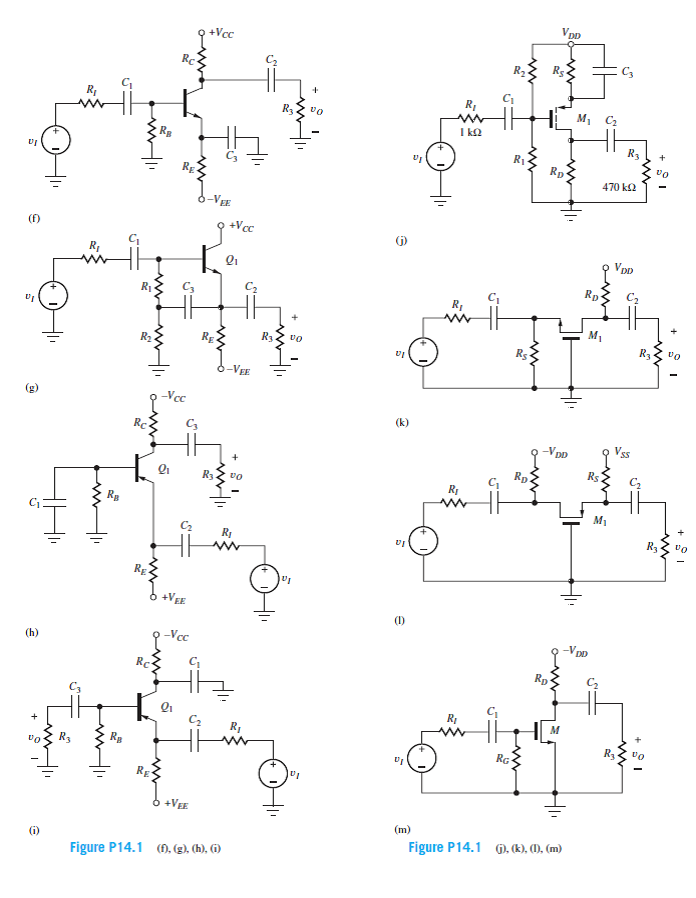 Solved: Draw the ac equivalent circuits for, and classify (that is ...