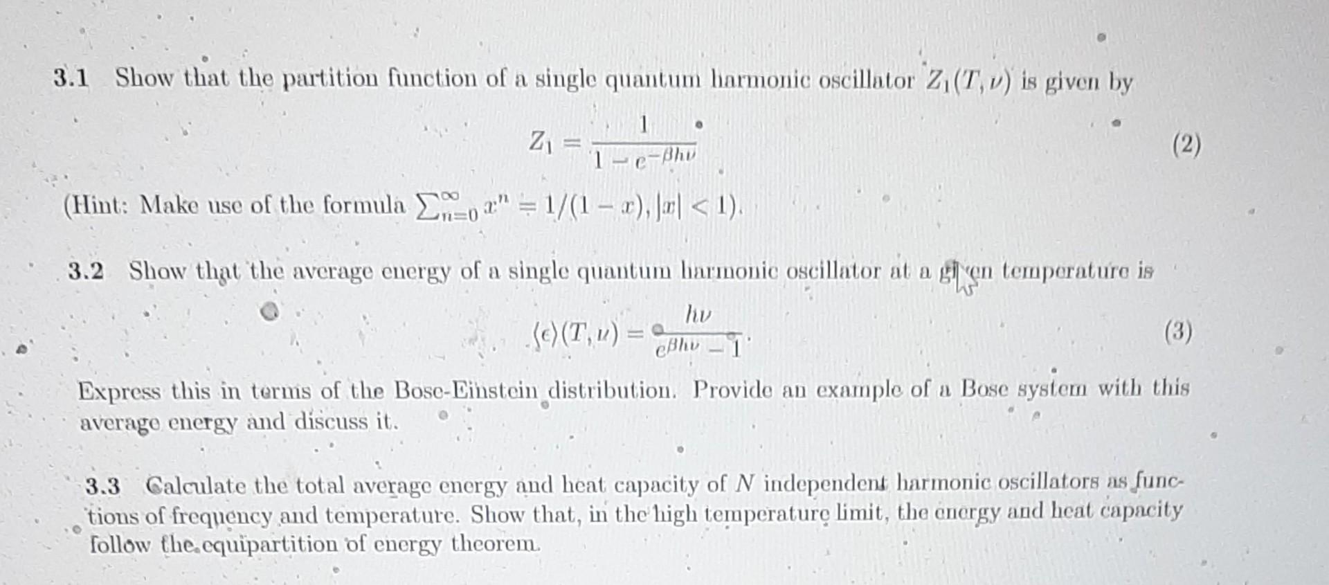 Solved 3.1 Show that the partition function of a single | Chegg.com