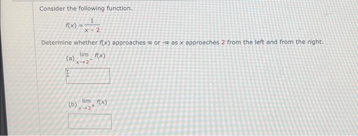 Solved Consider The Following Function F X X 2 Determine