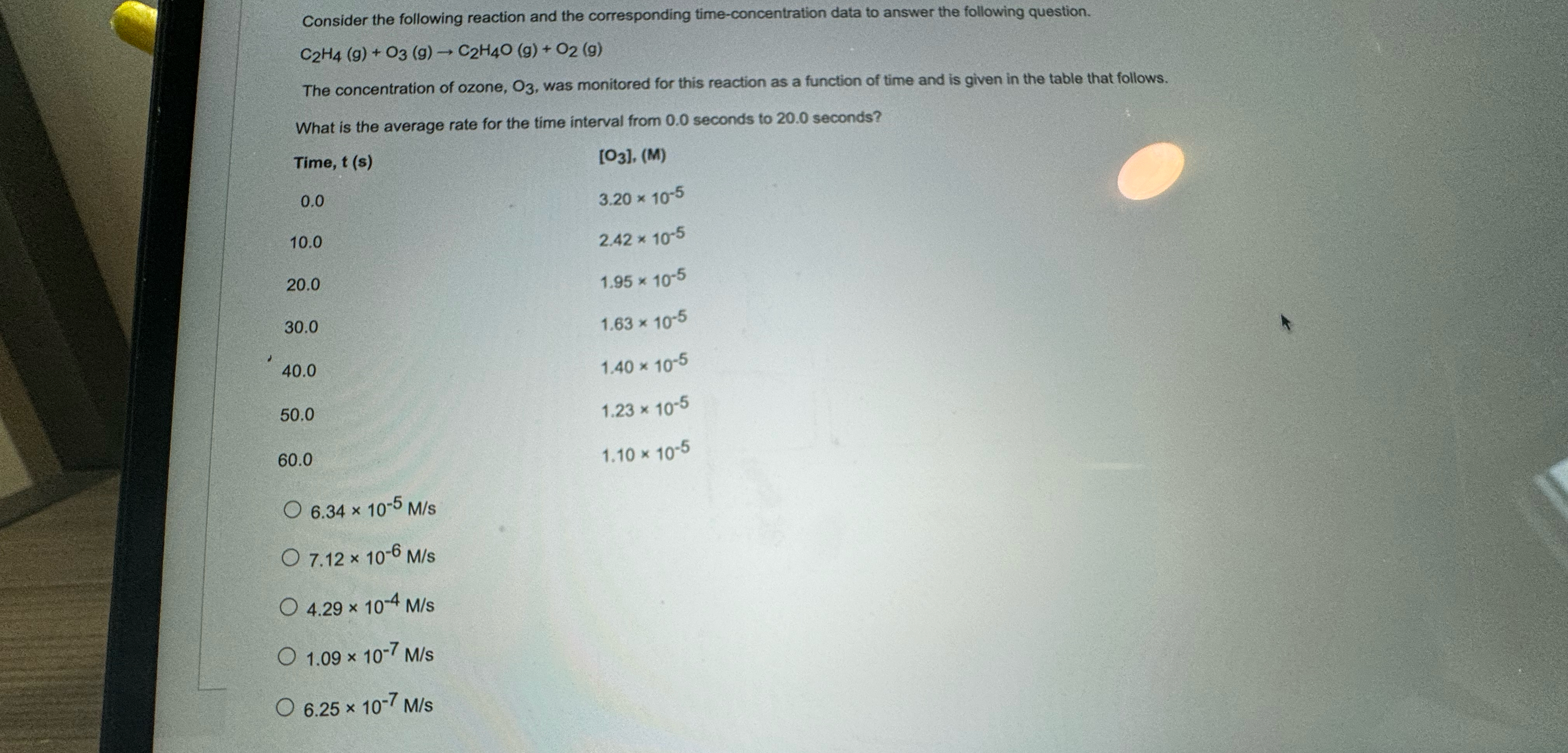 Solved Consider the following reaction and the corresponding | Chegg.com