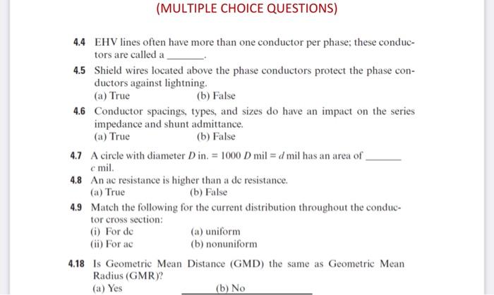 Solved 4.4 EHV lines often have more than one conductor per | Chegg.com
