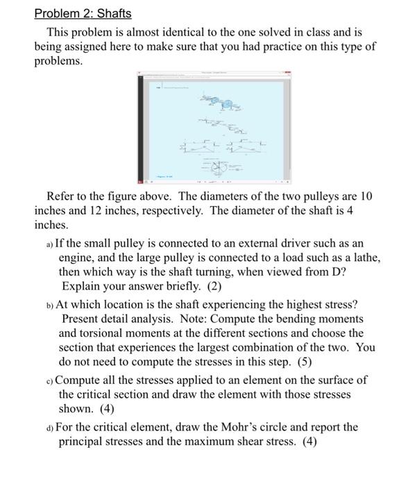 Solved Problem 2: Shafts This problem is almost identical to | Chegg.com