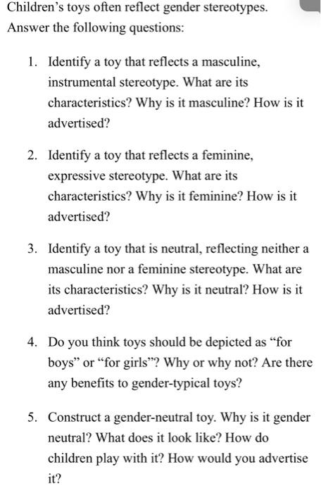 research questions about gender stereotypes