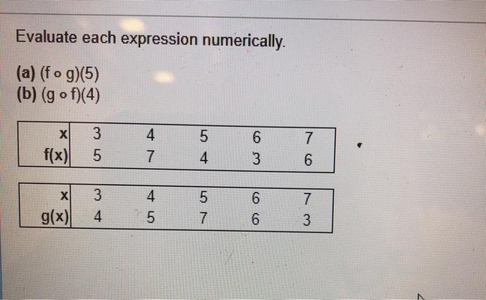 Solved Evaluate Each Expression Numerically A Fog 5 Chegg Com