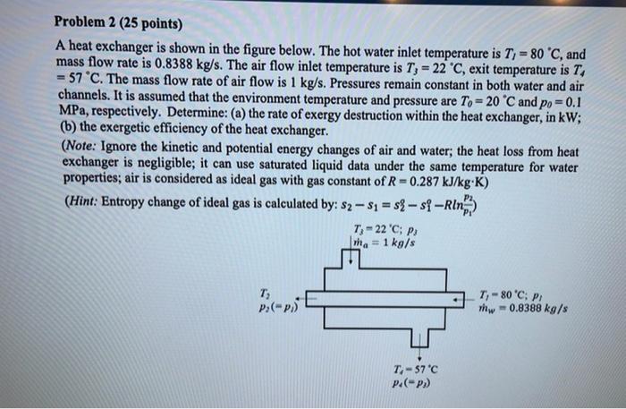 Solved Problem 2 (25 points) A heat exchanger is shown in | Chegg.com
