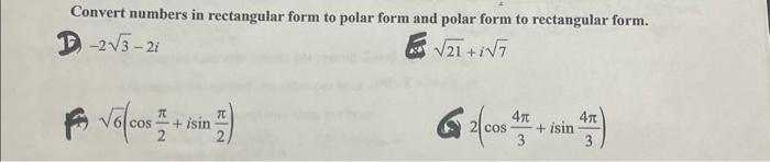 how do you convert rectangular to polar form