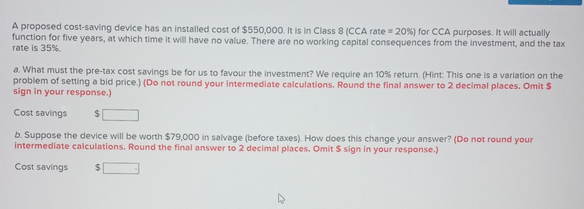 Solved A Proposed Cost saving Device Has An Installed Cost Chegg Solved a proposed cost saving device has an installed cost chegg