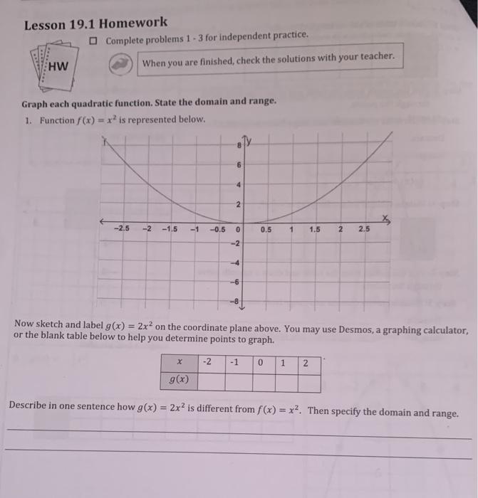 Solved Lesson 19.1 Homework O Complete problems 1 - 3 for | Chegg.com