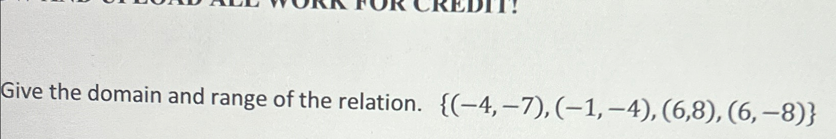 Solved Give the domain and range of the relation. | Chegg.com