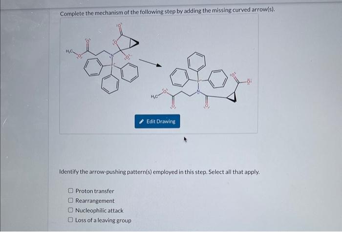 Solved Complete the mechanism of the following step by | Chegg.com
