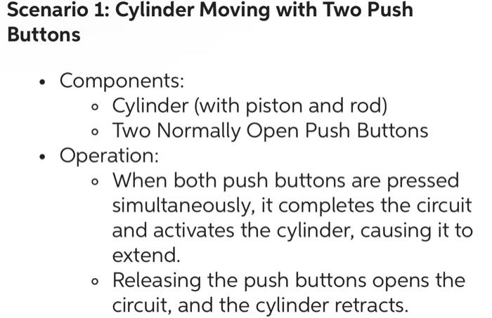Solved 1-draw, cylinder moving while you pressed two push | Chegg.com