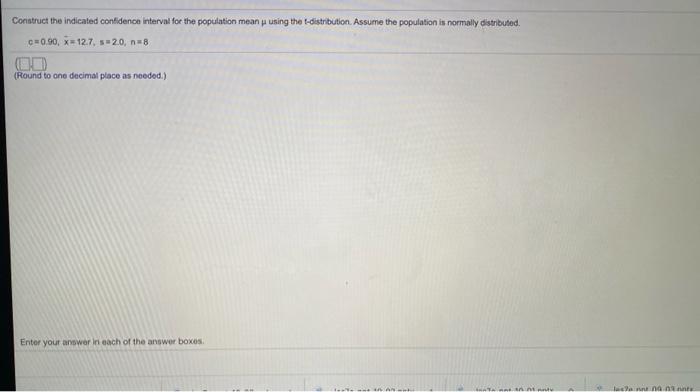 Solved Construct the indicated confidence interval for the | Chegg.com