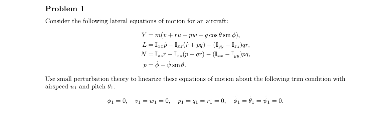 Solved Problem 1Consider the following lateral equations of | Chegg.com